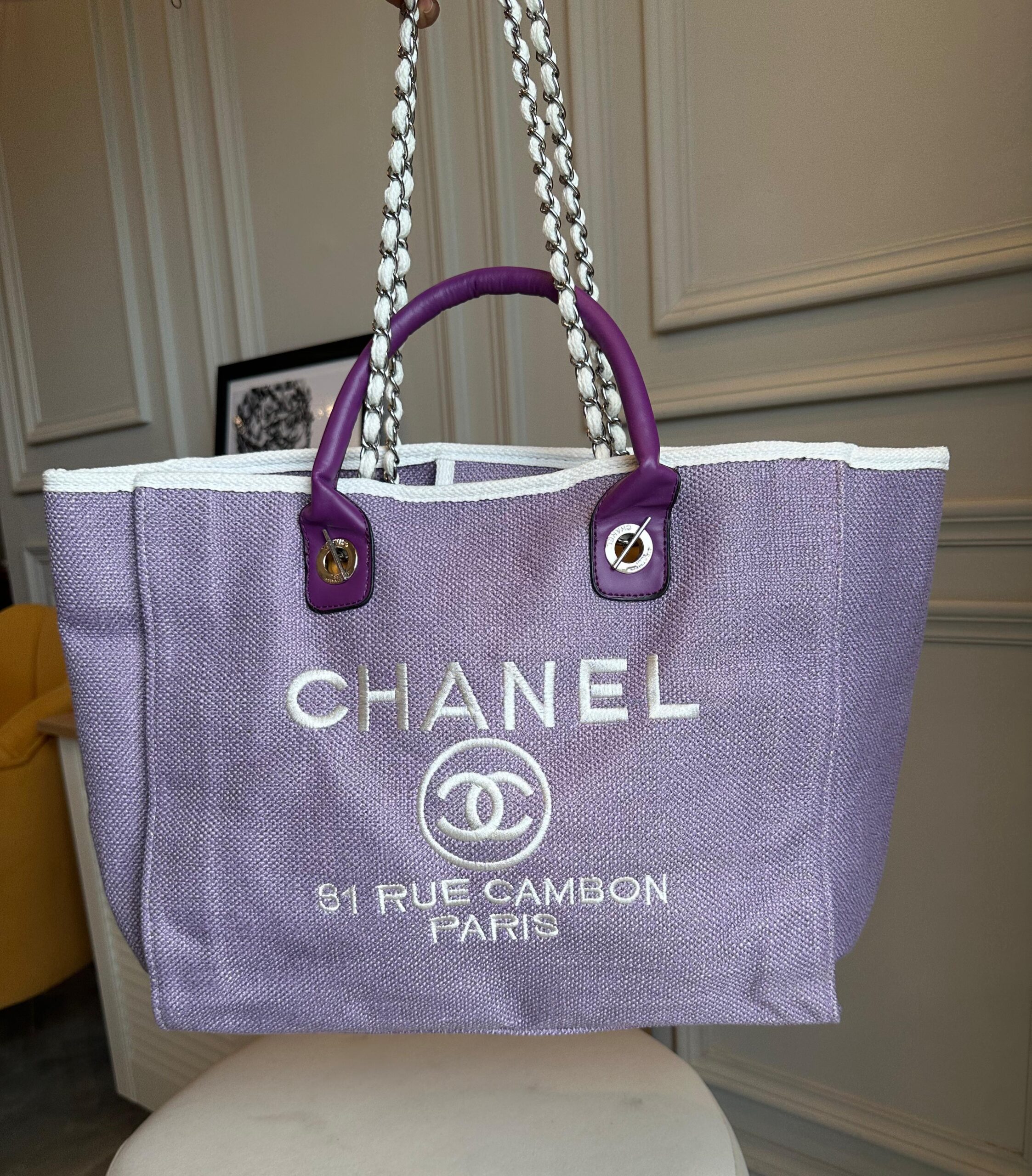 first-copy-chanel-tote-bag-purple
