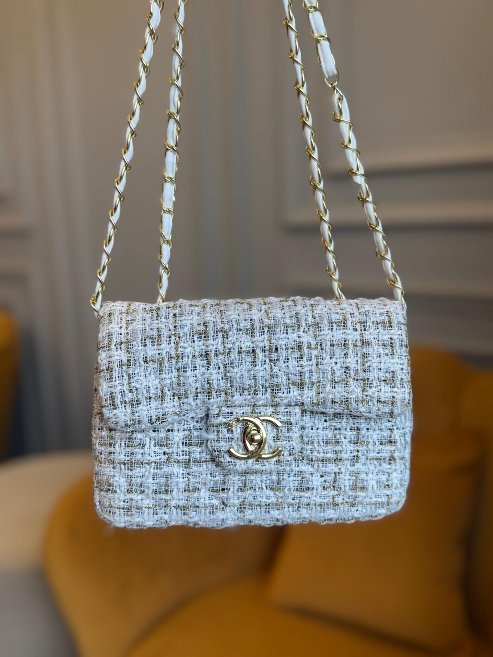 First Copy Chanel Tweed Bag (BEIGE)