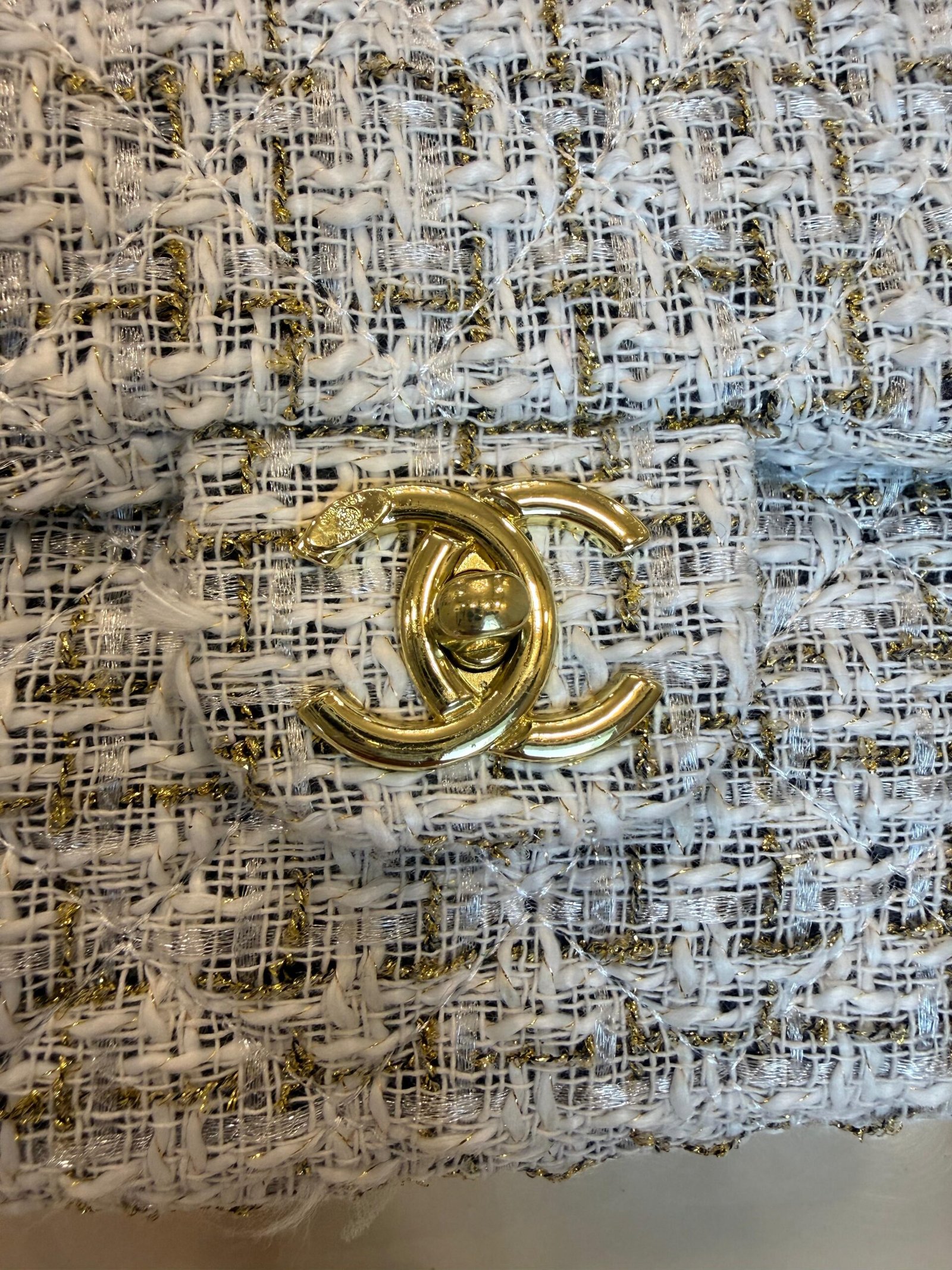 First Copy Chanel Tweed Bag (BEIGE)-2