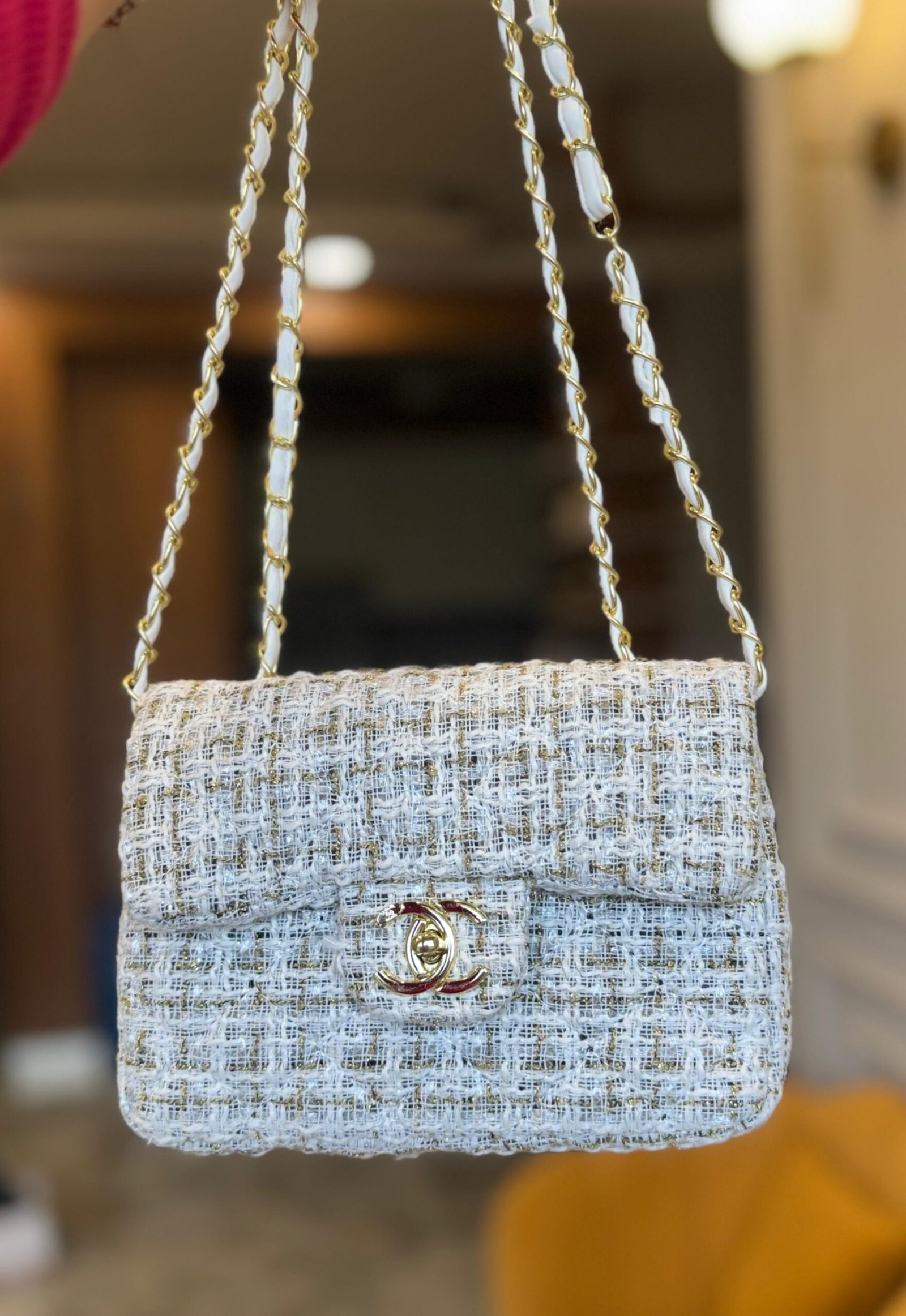 First Copy Chanel Tweed Bag (BEIGE)-3