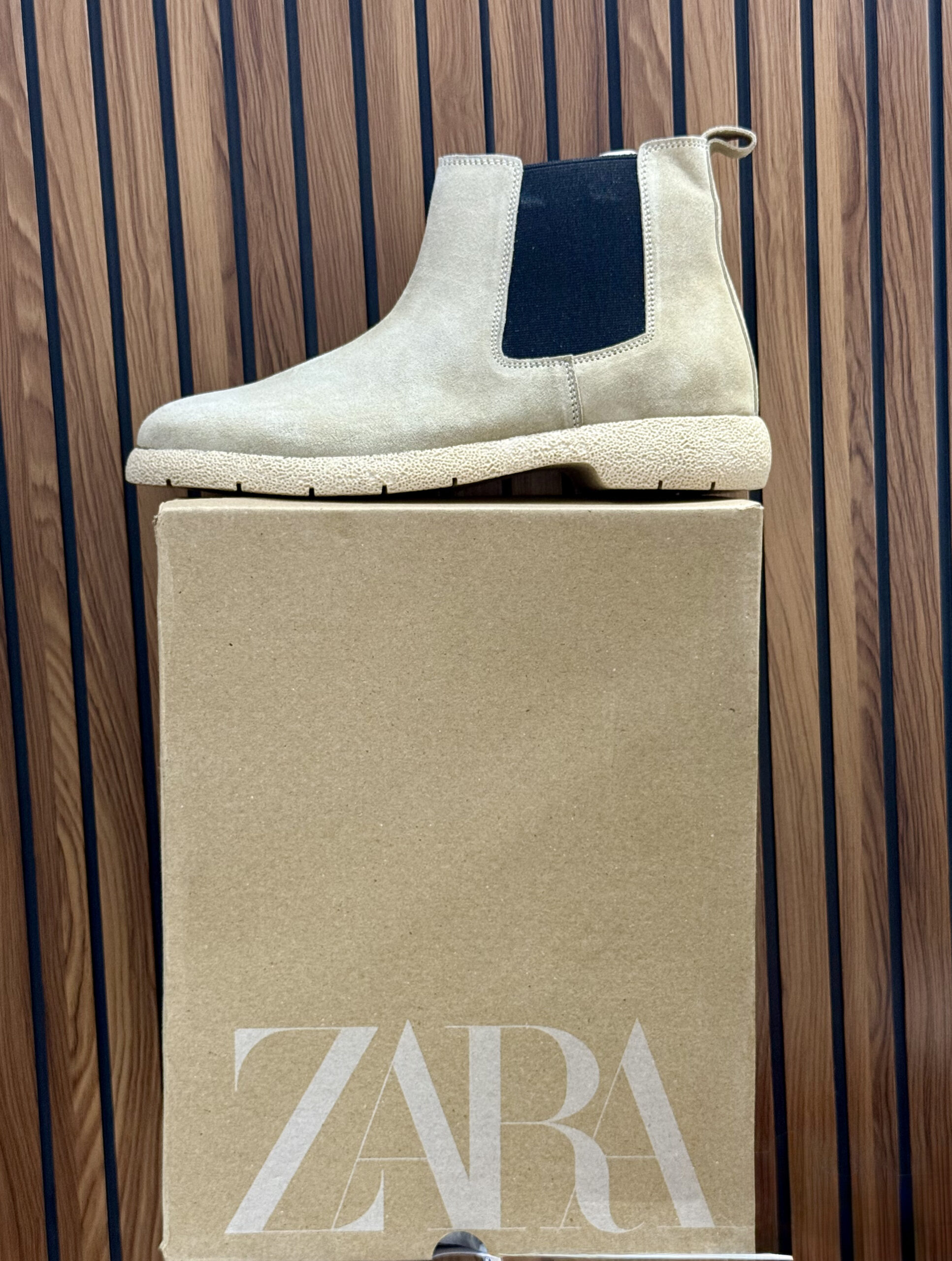 Zara First Copy Chelsea Boots with TPR Sole (Cream) - 3